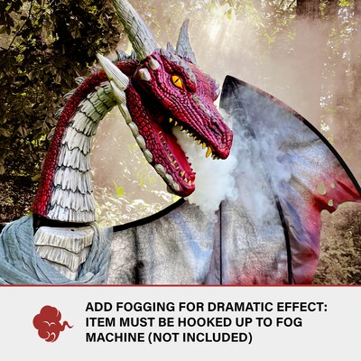 Haunted Hill Farm 6' Tall Motion-Activated Brimstone Dragon (HHBRMDRAGON-1FLSA)