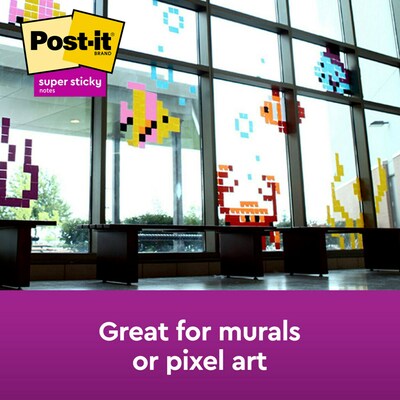 Post-it Super Sticky Notes, 3" x 3", White, 90 Sheets/Pad, 5 Pads/Pack (654-5SSW)