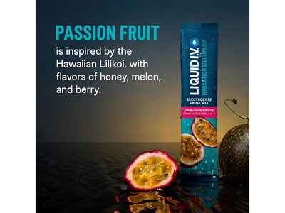 LIQUID I.V. Hydration Multiplier Passion Fruit Electrolyte Powder Drink Mix, 0.56 oz., 15 Sticks/Pack (LVM-1503)