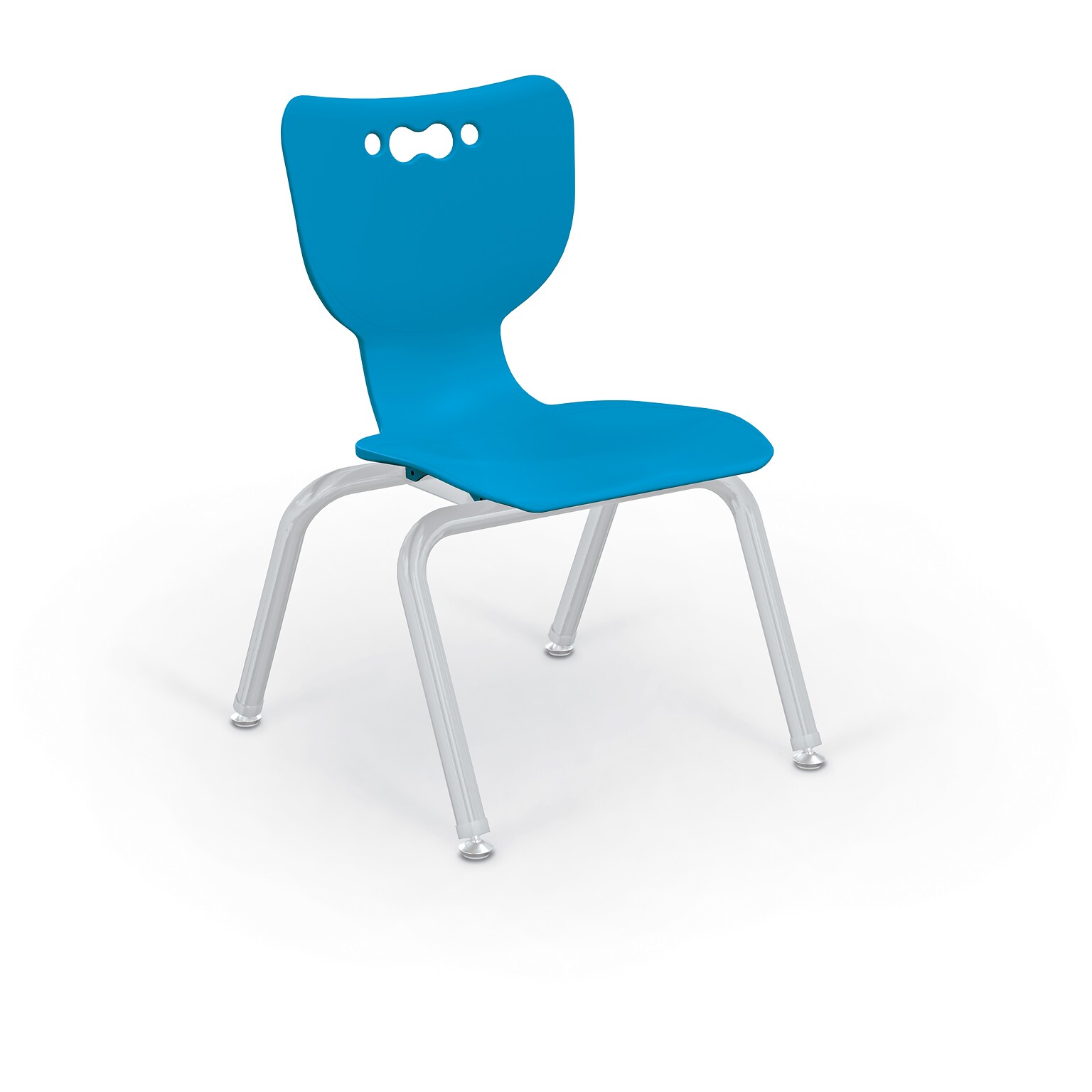 MooreCo 12 Hierarchy Student Chair with 4 Legs, Blue/Platinum Base (703673562119)