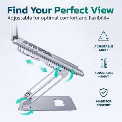 Purely C50 Cooling Fan Height-Adjustable 18" Laptop Stand, 1 USB Port (PLSC50)