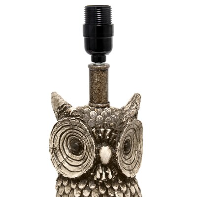 Simple Designs Woodland 19.85" Tall Contemporary Gazing Brown and White Night Owl Novelty Bedside Desk Lamp, White (LT2098-WHT)