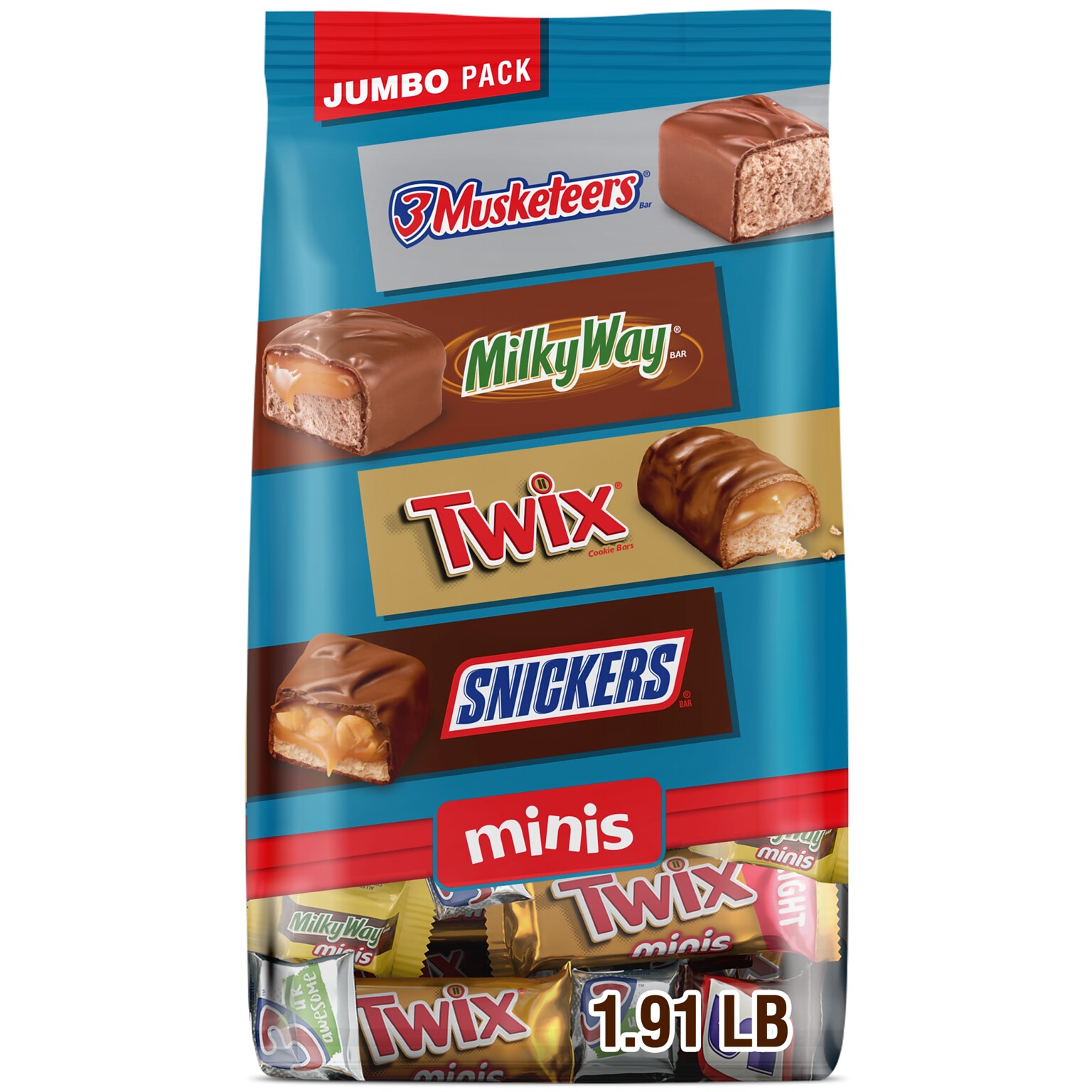 Mars Minis Milk Chocolate Candy Bars Variety Pack, 30.63 oz. (460690)