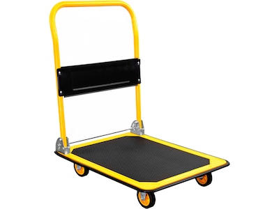 Mount-It! Foldable Flatbed with Swivel Wheels, 660 lb. Capacity, Black/Yellow (MI-921)