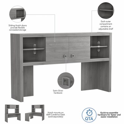 Bush Business Furniture Echo 60W Hutch, Modern Gray (KI60403-03)