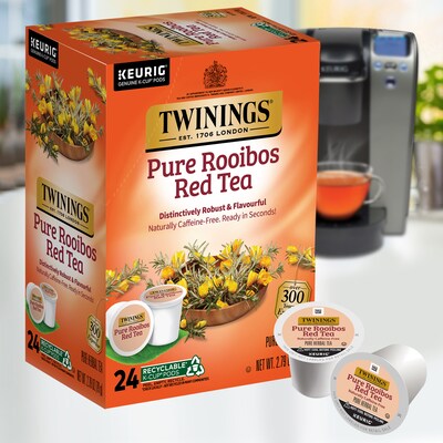 Twinings Pure Rooibos Red Herbal Tea, Keurig® K-Cup® Pods, 24/Box (TNA85791)