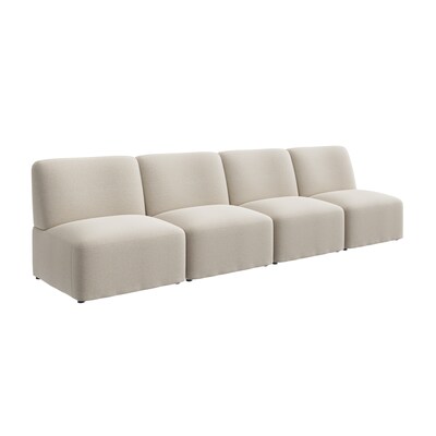 Bush Business Furniture Assemble Modular 4 Seater Sectional Sofa, Oat Fabric (ASM003OTF)