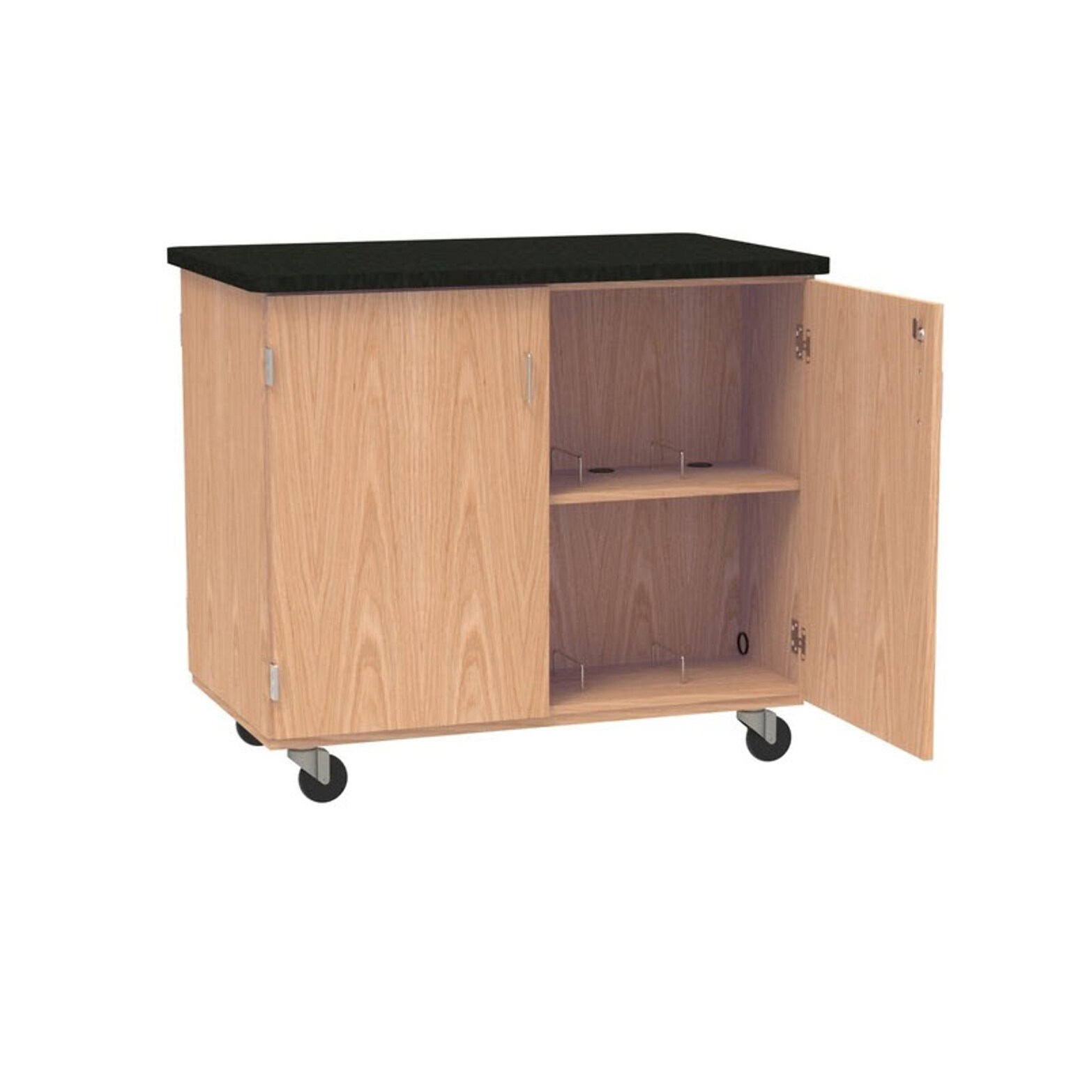 DWI Micro-Charge Station Wood Veneer Table with Storage, Brown (4741K)