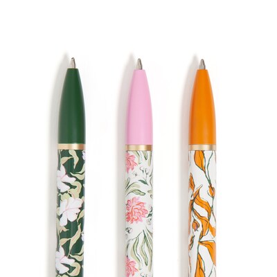 U Brands Monterey Retractable Pens Pen, Bold Point, 1.0mm, Black Ink, 3/Pack (7458U04-24)