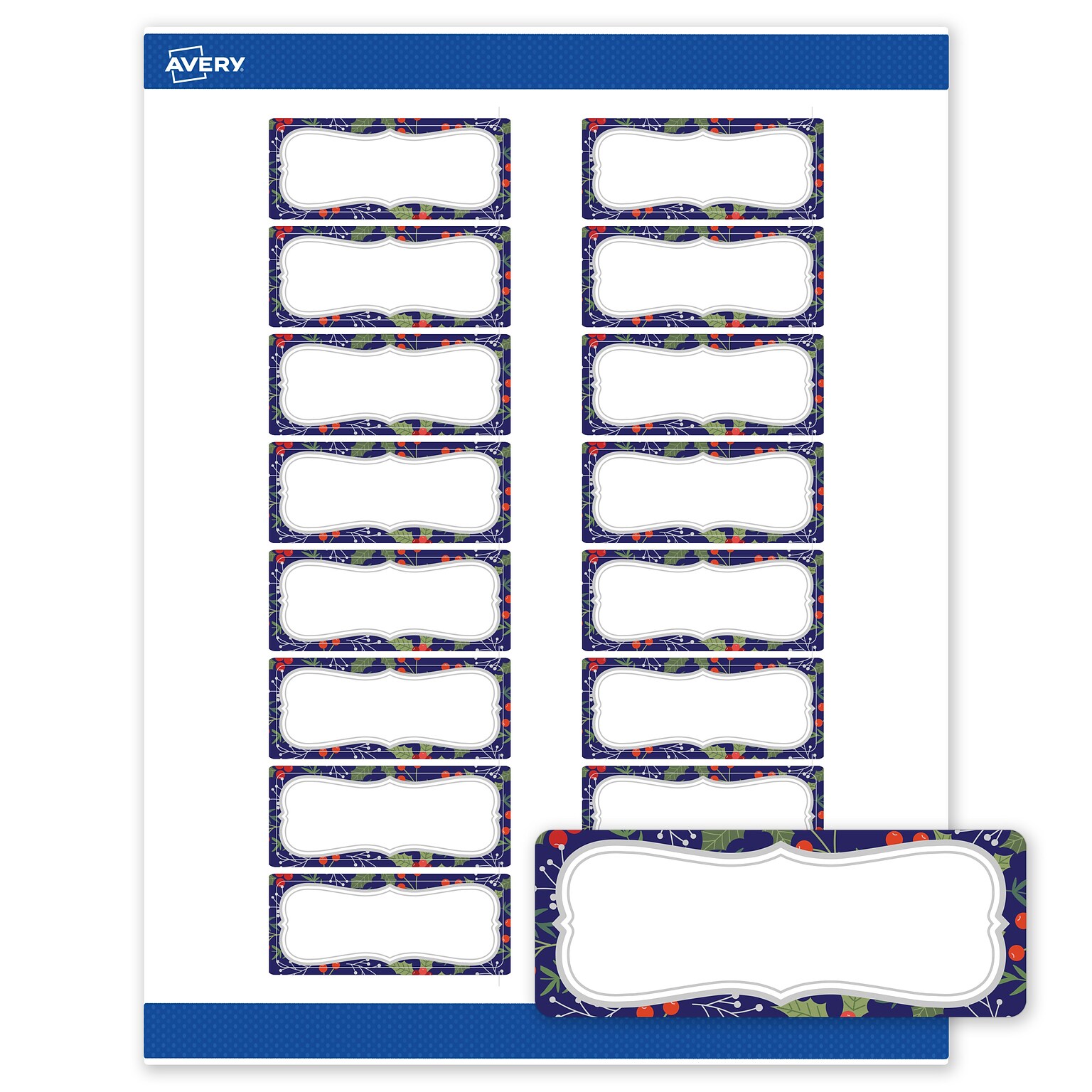 Avery Rectangle Multipurpose Labels, 1 x 2-5/8, White, 160/Pack (19479370624)