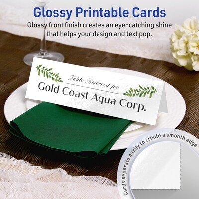 Avery Integrated Cards, 2.5 x 8.5, Glossy White, 100/Box (95329)