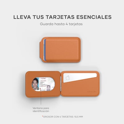 Vegan-Leather Magnetic Wallet Stand (Orange)