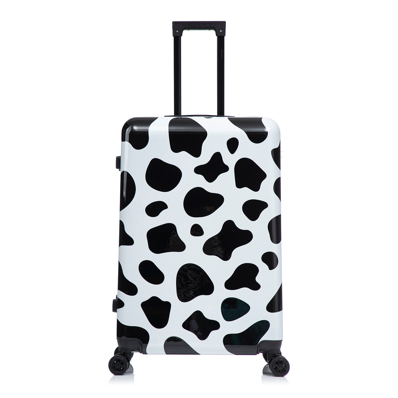 InUSA Prints 28 Hardside Suitcase, 4-Wheeled Spinner, TSA Checkpoint Friendly, Cow Animal Print (IUAPC00L-COW)
