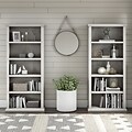 Bush Furniture Yorktown 67H 5-Shelf Bookcase with Adjustable Shelves, Linen White Oak Laminated Woo