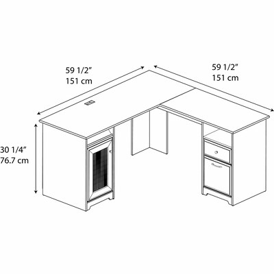 Bush Furniture Cabot 60"W L Shaped Computer Desk with Storage, Espresso Oak (WC31830K)