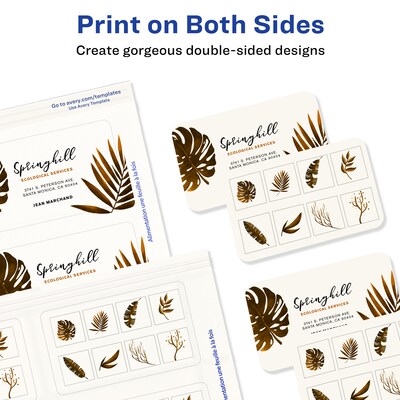 Avery Two-Side Rounded Corners Printable Clean Edge™ Business Cards, Inkjet, Matte White, 2" x 3 1/2", 160/Pk