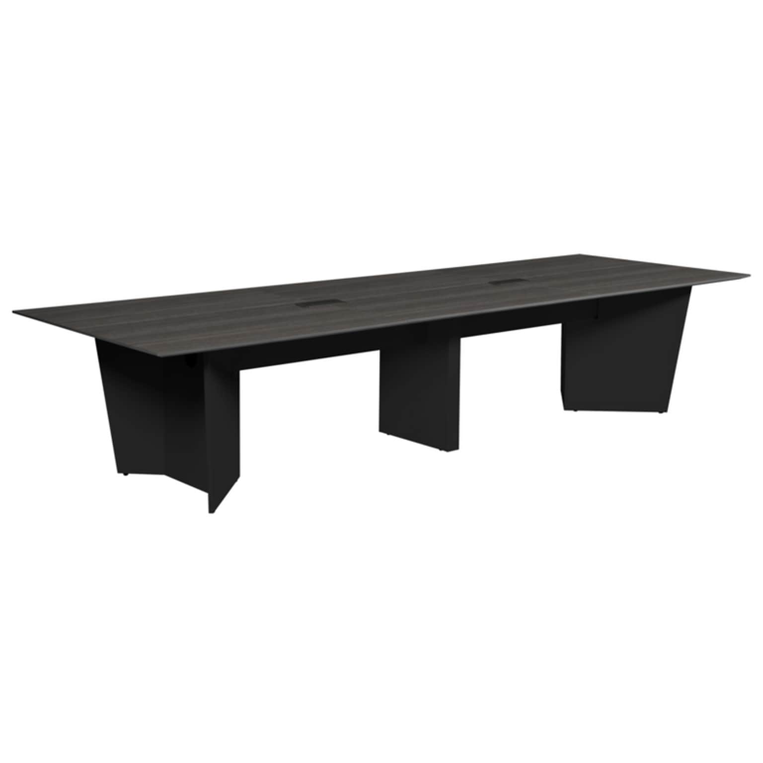 Regency Array 144W x 48D Conference Table with Grommet, Ash Grey/Black (ACT14448AGBK)