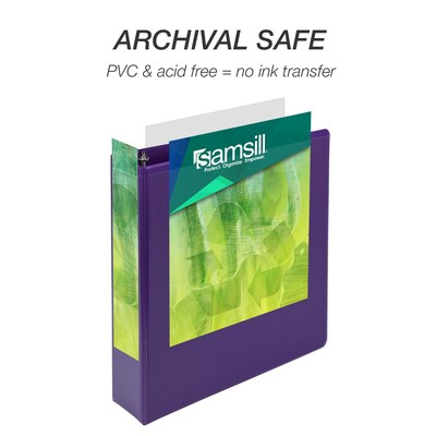 Samsill Earth's Choice Plant-Based 2" View Binders,  3-Ring , Made in USA, Purple, 2/Pack (SAMU86608)