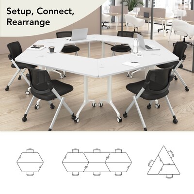 Bush Business Furniture Synergy 72"W Trapezoid Shaped Conference Table, White (SGD172WH)