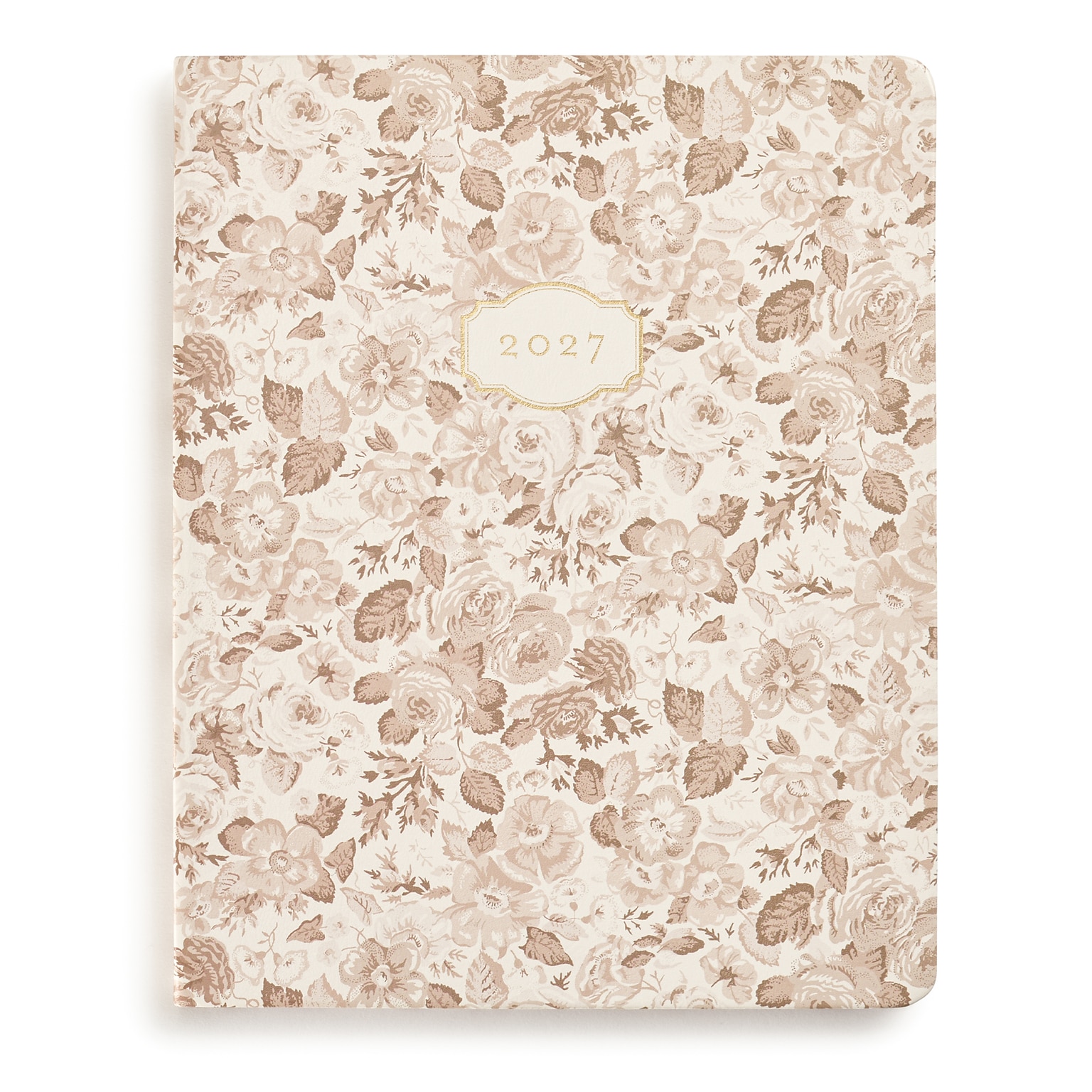 2027 Eccolo Laura Ashley Floral 8 x 10 Weekly & Monthly Planner, Faux Leather Cover, Brown (RY27-401D)