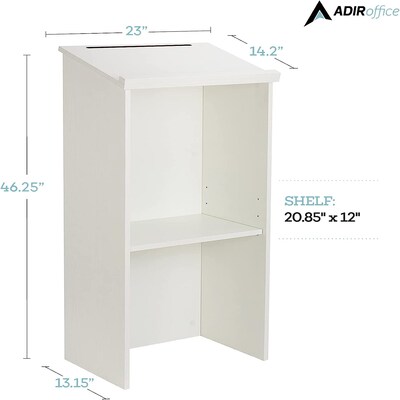 AdirOffice 46" Speaker Podium Lectern, White (661-01-WHI)