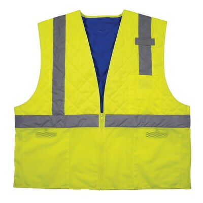 Chill-Its 6668 Hi-Vis Safety Cooling Vest, ANSI Class R2, Lime, Small (12712)