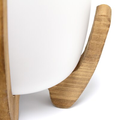 Lalia Home 15" Organix Contemporary Natural Wood Accented Table Desk Lamp, Translucent Glass Shade (LHT-4010-NA)