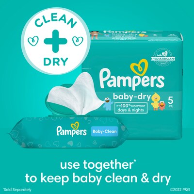 Pampers Baby Clean Wipes, Baby Fresh Scented, 6 Pop-Top Packs, 432 Count (73278/75614)