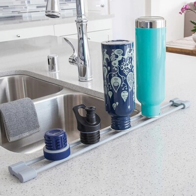 Better Houseware Silicone-Coated Steel Over-Sink Drying Bar, Gray (BTH1433)