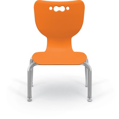 MooreCo 10" Hierarchy Student Chair with 4 Legs, Orange/Chrome Base (703673561808)