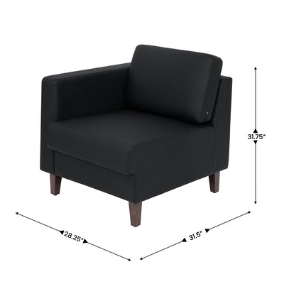 Flash Furniture Hercules Artemis LeatherSoft Left Arm Reception Chair, Black (ZB8921CLABLK)