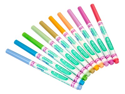 Crayola Colors of Kindness Washable Markers, Fine Point, Assorted Colors, 10/Pack (587807)