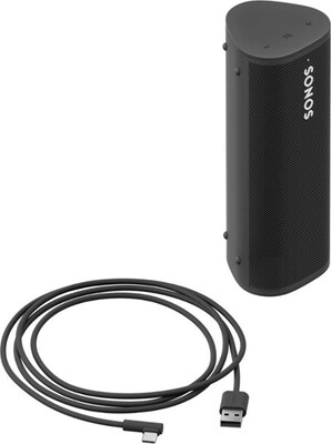 Sonos Roam Wireless Portable Bluetooth Speaker, Black (ROAM1US1BLK)