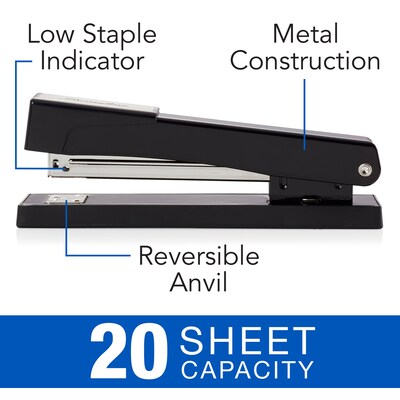 Swingline Desktop Stapler, 20-Sheet Capacity, Staples Included, Black (40501)