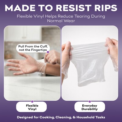 ProHeal Clear Vinyl Disposabel Gloves,Powder and Latex Free, Small, 1000 Count (PH-16530C)