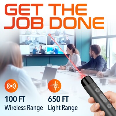 Delton LP99 2.4GHz Wireless Presentation Remote Laser Pointer, Black (DLP99)