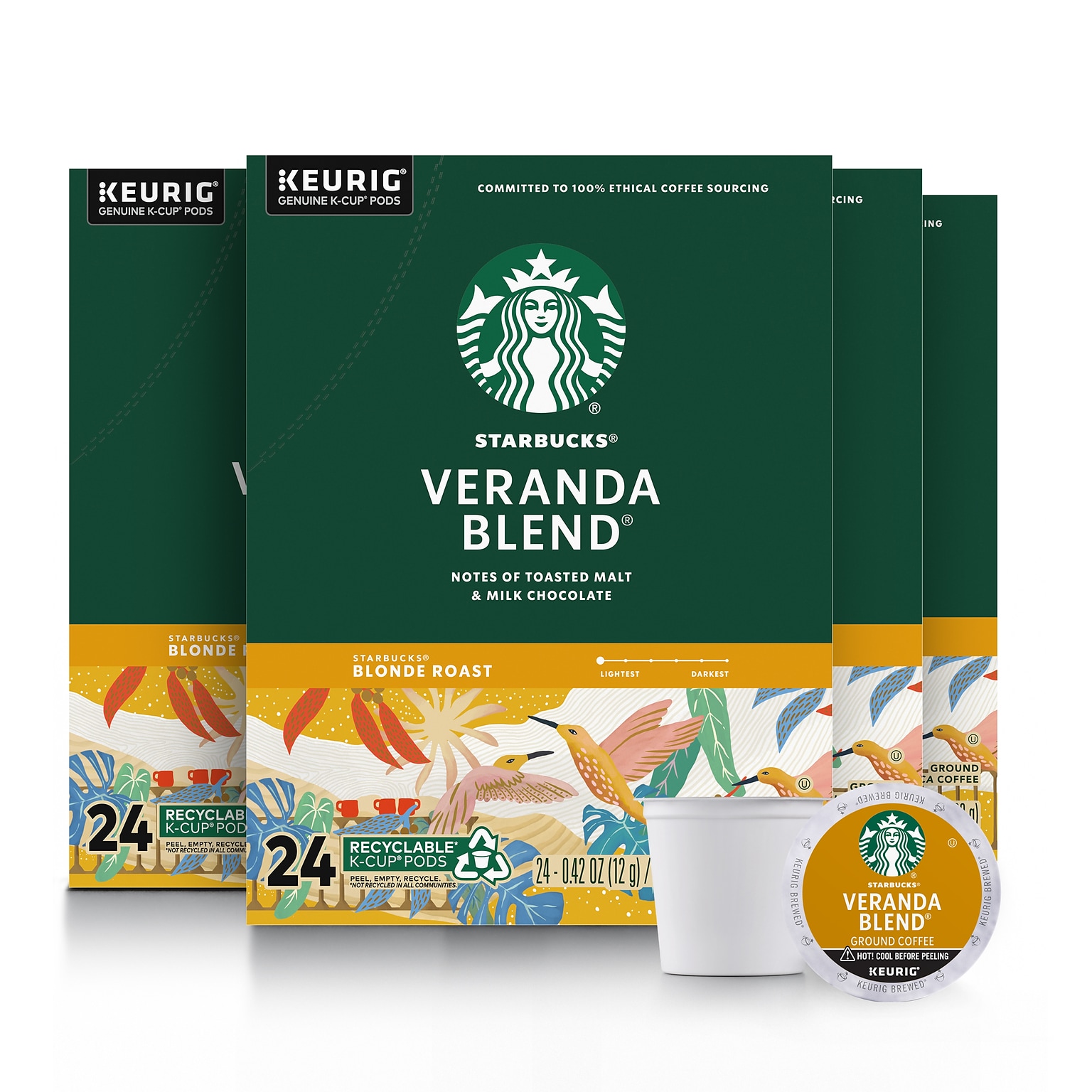 Starbucks Veranda Blend Coffee Keurig® K-Cup® Pods, Light Roast, 96/Carton (SBK18997CT)