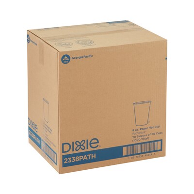 Dixie Pathways Poly Paper Hot Cups, 8 oz., White, 1000/Carton (2338PATH)