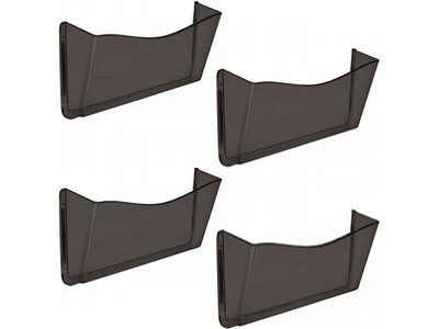 Azar Polystyrene Mountable Wall File Holder with Magnets, Dark Gray/Smoke, 4/Pack (250045-SMK)