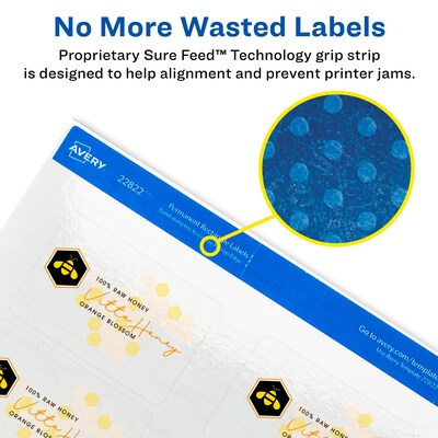 Avery Print-to-the-Edge Laser/Inkjet Rectangle Labels, 2" x 3", Glossy Clear, 80 Labels/Pack (22822)