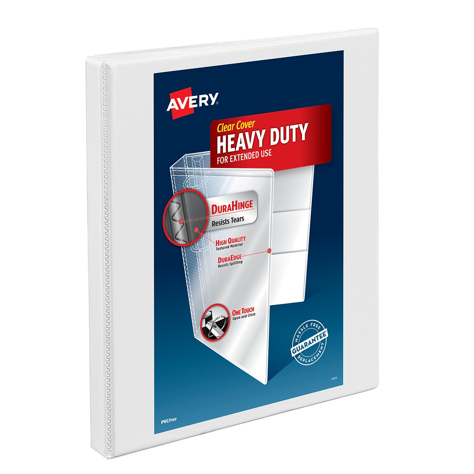 Avery Nonstick Heavy Duty 1/2 3-Ring View Binders, Slant Ring, White (5234)