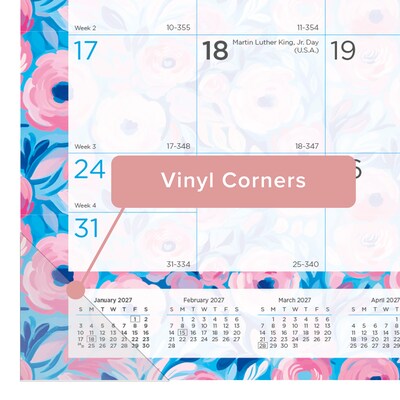 2027 Blueline Colorful Floral 22" x 17" Monthly Desk Pad Calendar (C194128-27)