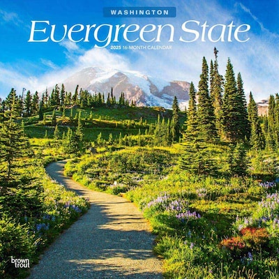 2025 BrownTrout Evergreen State Washington Places 12 x 12 Monthly Square Wall Calendar (9781975483