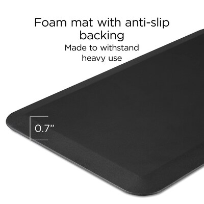 Union & Scale™ FlexFit™ Anti-Fatigue Mat, 33.2" x 19.4", Black (UN61078)