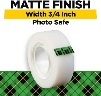 Scotch Magic Invisible Tape Refill, 3/4" x 27.77 yds., 1" Core, 18 Rolls/Pack (810K18CP)
