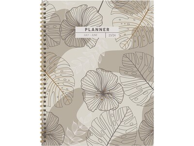 2023-2024 TF Publishing Beige Blooms 9 x 11 Academic Weekly & Monthly Planner, Paperboard Cover, B