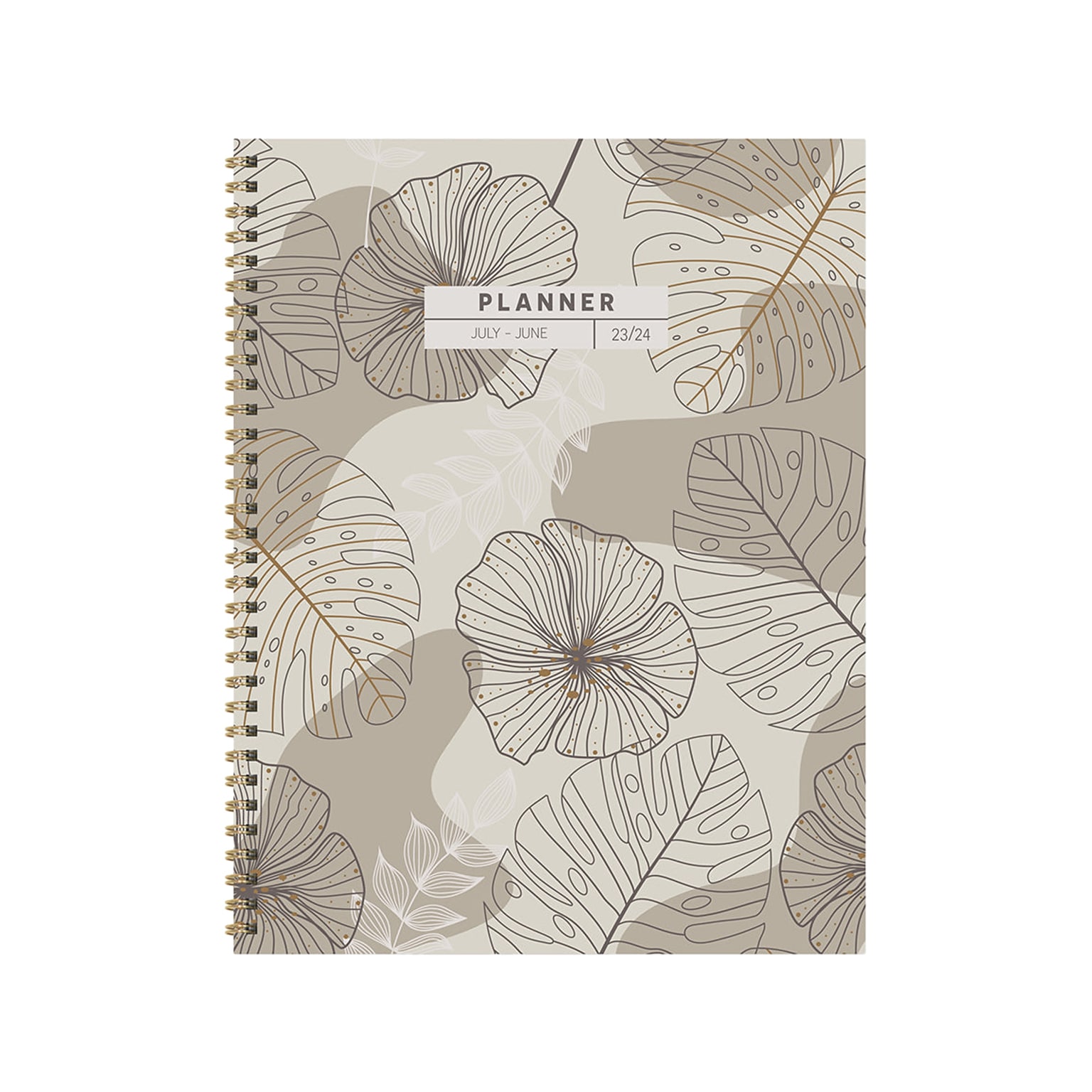 2023-2024 TF Publishing Beige Blooms 9 x 11 Academic Weekly & Monthly Planner, Paperboard Cover, Brown/Beige (AY24-9718)
