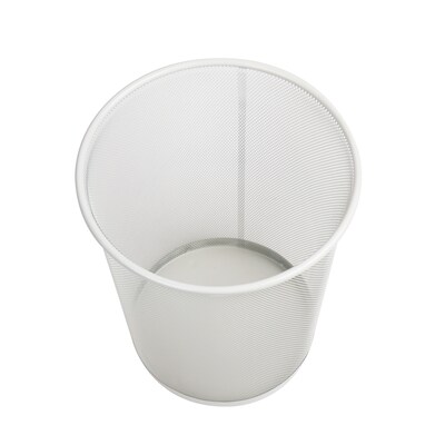 Mind Reader Metal Mesh Trash Can Without Lid, 4.4 Gallon, White (1CIRGA-WHT)