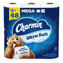 Charmin Ultra Soft Toilet Paper, 2-ply, White, 224 Sheets/Roll, 12 Rolls/Pack (61789)