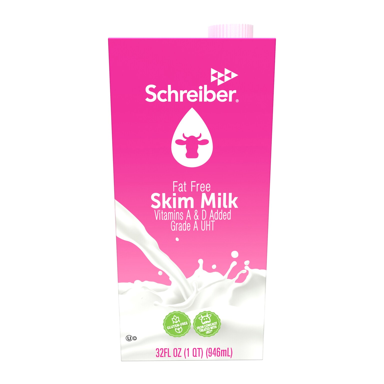 Natrel Skim Milk, 32 oz., 12/Carton (PAU93047)